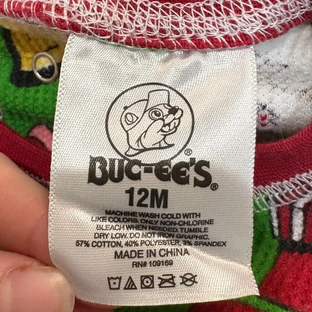 Buc-ees Christmas One Piece Baby Romper With Bum Patch Infant 12 Months‎